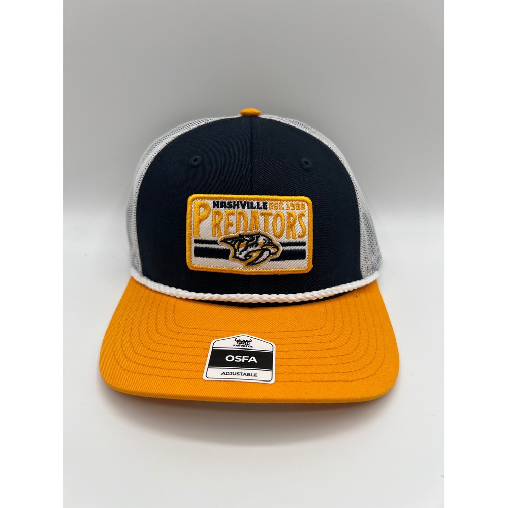 Fan Favorite Nashville Predators NHL Trucker Hat Navy Gold Snapback Rope Cap